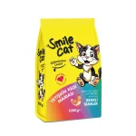 Smile Cat Adult Dry Cat Food with Chicken Multi Color 1KG